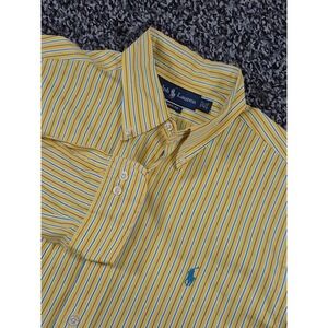 Ralph Lauren Classic‎ Button Down Long Sleeve Mens 15.5 32/33 Yellow Striped